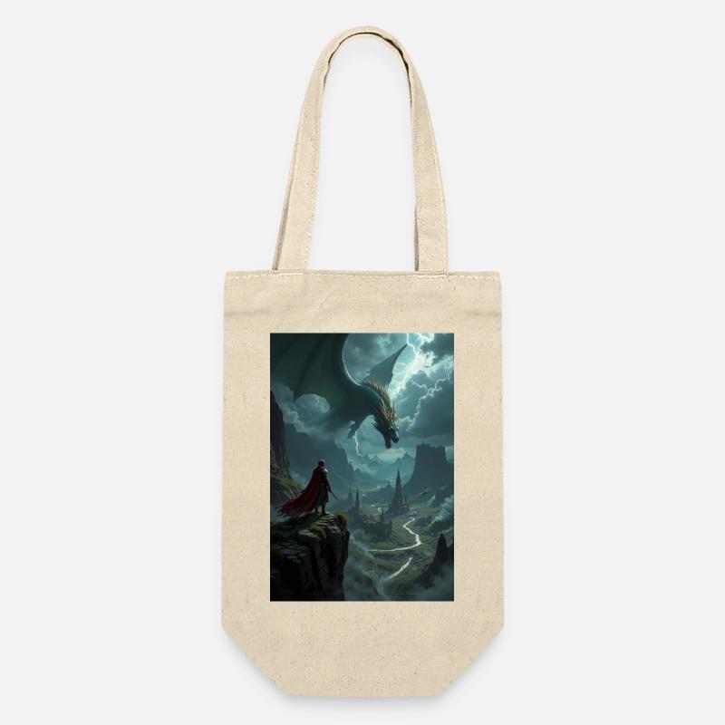 Fantasy painting, dragon. - Gift Bag for Bottles - nature