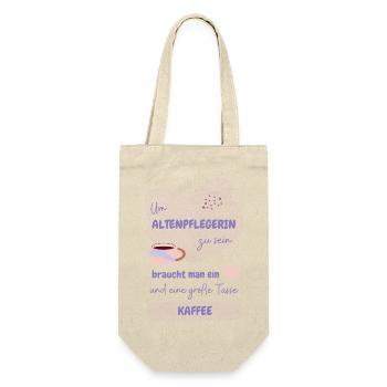 Beste Altenpflegerin - Geschenkbeutel für Flaschen - Natur - Vorne