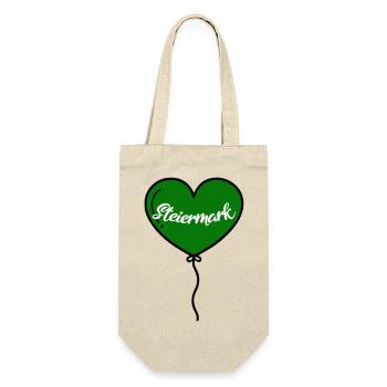 Styria Heart Balloon - Gift Bag for Bottles - nature - Front