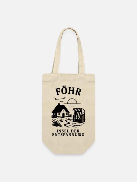 Föhr Insel der Entspannung Nordsee - Geschenkbeutel für Flaschen - Natur