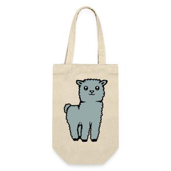 Mignon Alpaga Lama Animal Doux Moelleux Bande Dessinée - Sac à bouteille - nature - Devant