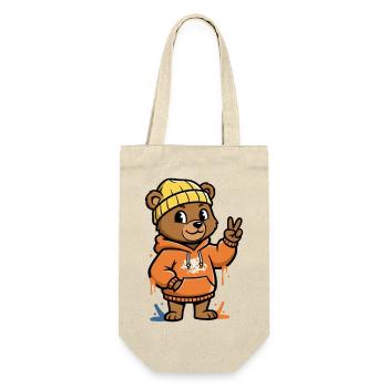 Little Bear Hoodie Peace Sign - Gift Bag for Bottles - nature - Front