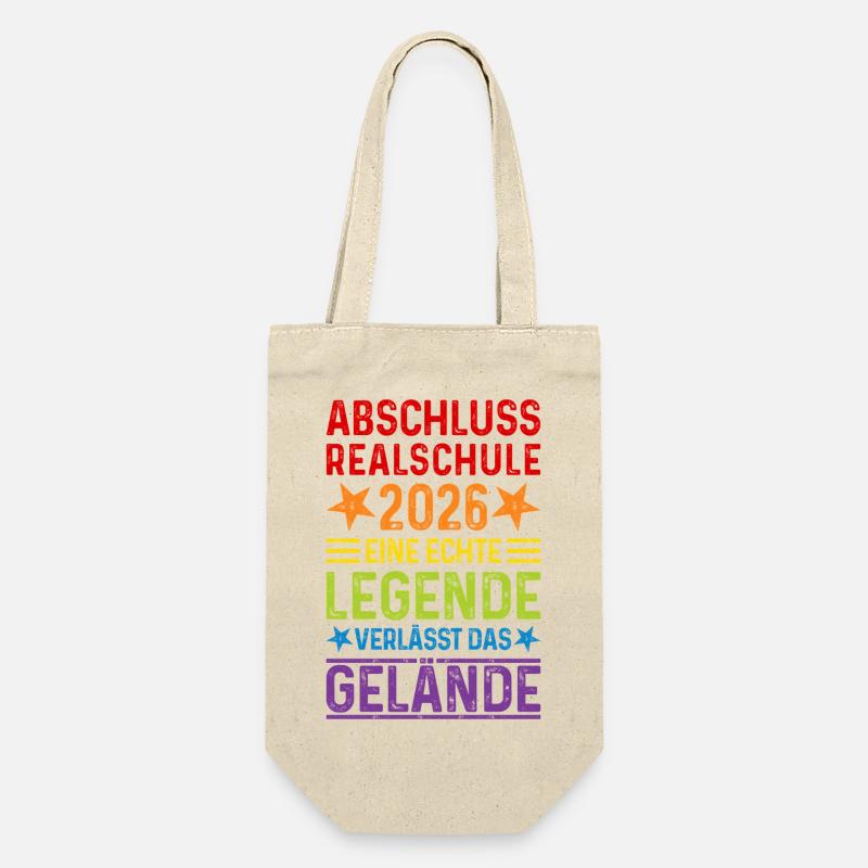 Abschluss 2026 Realschule - Geschenkbeutel für Flaschen - Natur