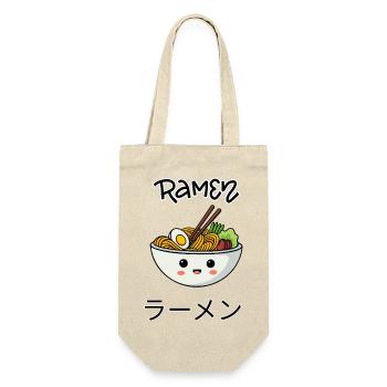 Kawaii Ramen Bowl Illustration - Geschenkbeutel für Flaschen - Natur - Vorne