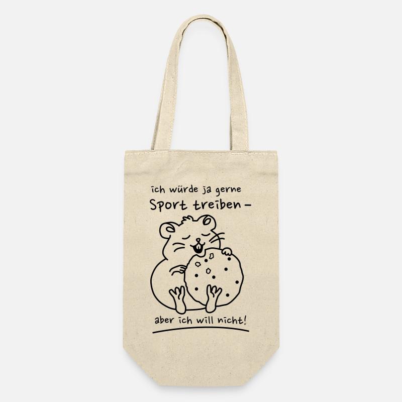 Hamster mit Keks - Geschenkbeutel für Flaschen - Natur