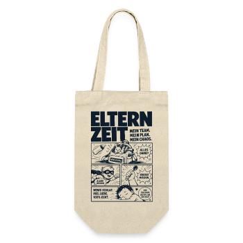 Elternzeit Mein Team Mein Plan Mein Chaos - Geschenkbeutel für Flaschen - Natur - Vorne