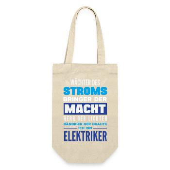 Wächter Des Stroms Elektriker - Geschenkbeutel für Flaschen - Natur - Vorne