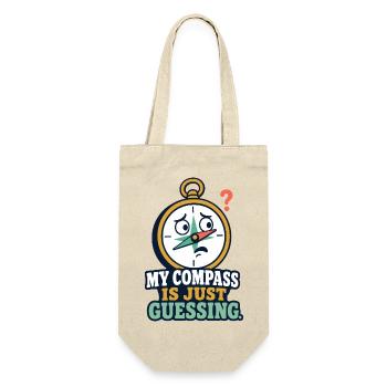 My Compass Is Just Guessing – Outdoor Humor - Geschenkbeutel für Flaschen - Natur - Vorne