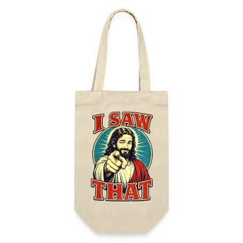 JESUS SAW THAT - Geschenkbeutel für Flaschen - Natur - Vorne