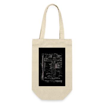 Expressionist_Crucifixion_Woodcut_Art - Geschenkbeutel für Flaschen - Natur - Vorne