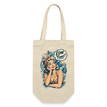 Retro Pin-Up Girl - EDM Time Festival Design - Geschenkbeutel für Flaschen - Natur - Vorne
