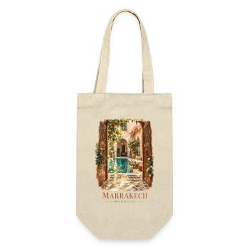 Marrakesch Marokko Vintage-Charme - Geschenkbeutel für Flaschen - Natur - Vorne