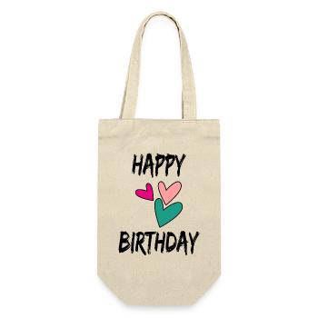 HAPPY BIRTHDAY. HAPPY BIRTHDAY. BIRTHDAY. - Gift Bag for Bottles - nature - Front