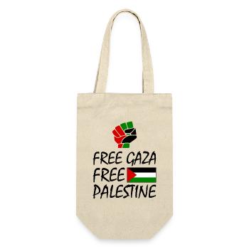 Free gaza Free palestine - Geschenkbeutel für Flaschen - Natur - Vorne