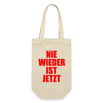 Nie wieder ist jetzt - Geschenkbeutel für Flaschen - Natur - Vorne