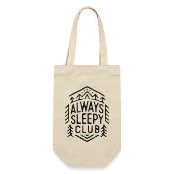 Immer verschlafen, Club, immer schlafend, müde - Geschenkbeutel für Flaschen - Natur - Vorne