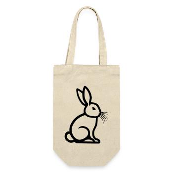 Osterhase Symbol Ostern - Geschenkbeutel für Flaschen - Natur - Vorne