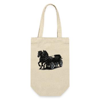 Carriage with modern chrome rims - Gift Bag for Bottles - nature - Front
