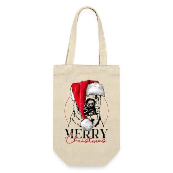 Santa SHAR PEI Merry Christmas Dogs Wilsigns - Gift Bag for Bottles - nature - Front