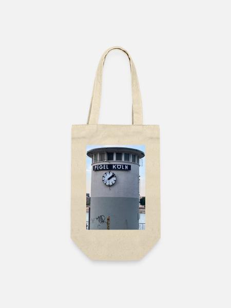 Pegel(turm-Uhr) Köln - Geschenkbeutel für Flaschen - Natur