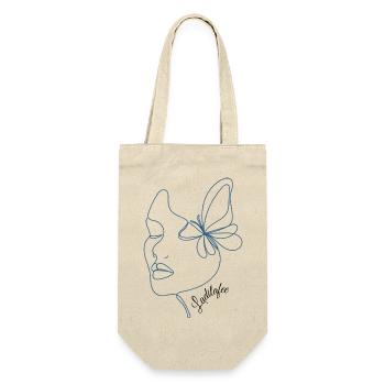 Minimalist butterfly woman face design - Gift Bag for Bottles - nature - Front