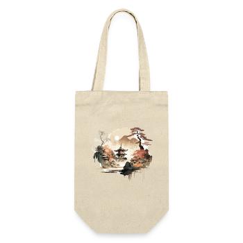 Aquarellzeichnung - Geschenkbeutel für Flaschen - Natur - Vorne