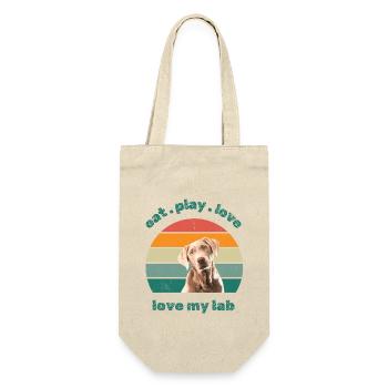 love my lab - Geschenkbeutel für Flaschen - Natur - Vorne