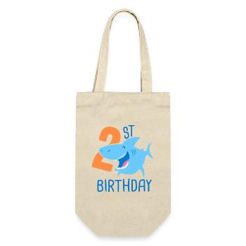 2e anniversaire garçon 2 ans requin - Sac à bouteille - nature - Devant