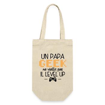 Un papa geek ne vieillit pas il level up - Sac à bouteille - nature - Devant