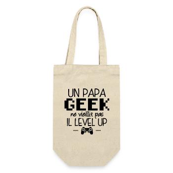 Un papa geek ne vieillit pas il level up - Sac à bouteille - nature - Devant