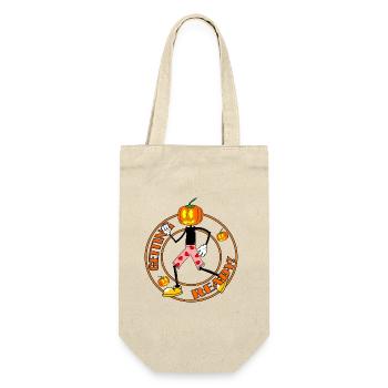 Ready for Halloween Pumpkin Retro Jack-O-Lantern - Gift Bag for Bottles - nature - Front