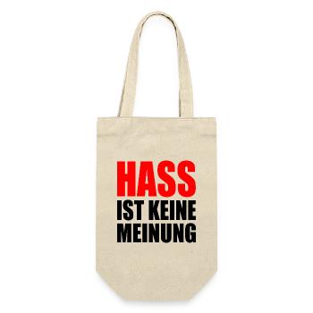 hass ist keine meinung - Geschenkbeutel für Flaschen - Natur - Vorne