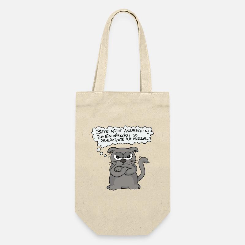 Genervte Katze - Nicht ansprechen! - Geschenkbeutel für Flaschen - Natur