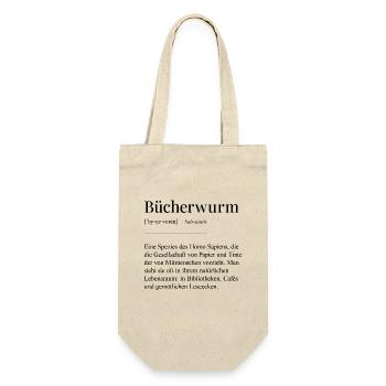 Bücherwurm Duden - Geschenkbeutel für Flaschen - Natur - Vorne