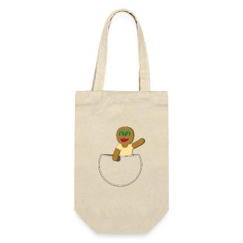 KEKS IN DER TASCHE - Geschenkbeutel für Flaschen - Natur - Vorne