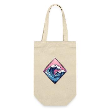 wave logo, diamond shape, ocean design - Gift Bag for Bottles - nature - Front