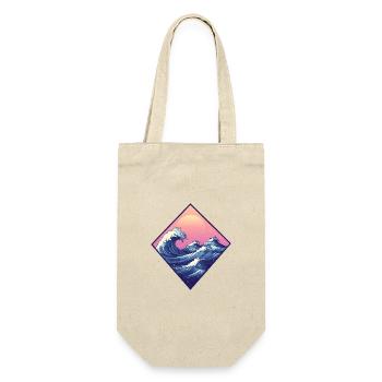 Wave, Hokusai Landscape, Retro Style, Japanese Sea - Gift Bag for Bottles - nature - Front