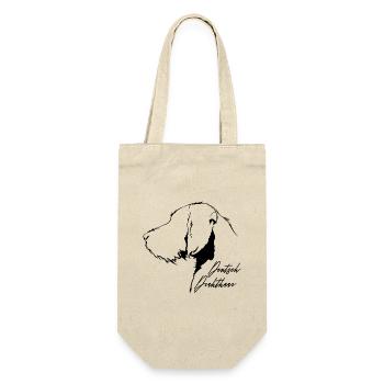 DEUTSCH DRAHTHAAR Profil Hunde Jagdhund Wilsigns - Geschenkbeutel für Flaschen - Natur - Vorne