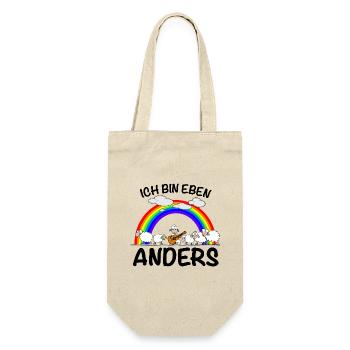Schaf spielt Gitarre und ist anders - Geschenkbeutel für Flaschen - Natur - Vorne