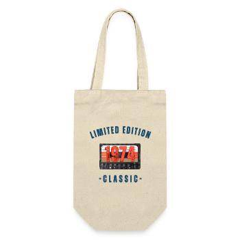 Limited Edition 1974 Birthday Retro - Gift Bag for Bottles - nature - Front