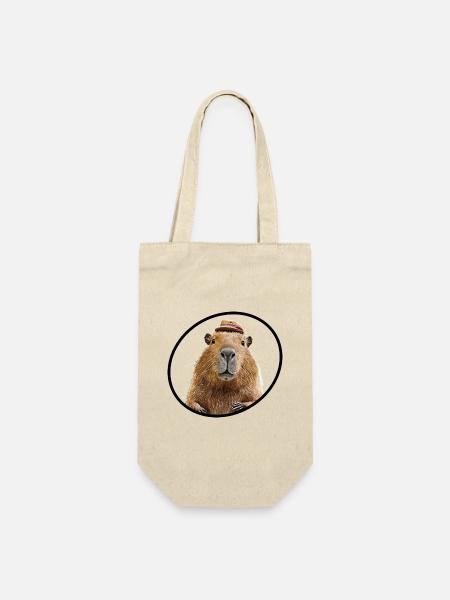 Cabybara - Geschenkbeutel für Flaschen - Natur