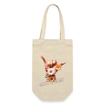 Cool and Easy - Einfach locker bleiben - Geschenkbeutel für Flaschen - Natur - Vorne
