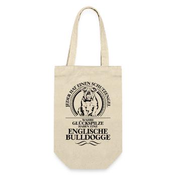 ENGLISCHE BULLDOGGE Schutzengel Hunde Wilsigns - Geschenkbeutel für Flaschen - Natur - Vorne