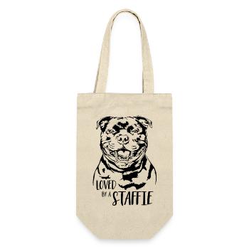STAFFORDSHIRE BULL TERRIER loved by a Staffie dog - Gift Bag for Bottles - nature - Front