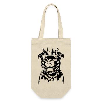 Staffordshire Bullterrier Krone Hunde Wilsigns - Geschenkbeutel für Flaschen - Natur - Vorne
