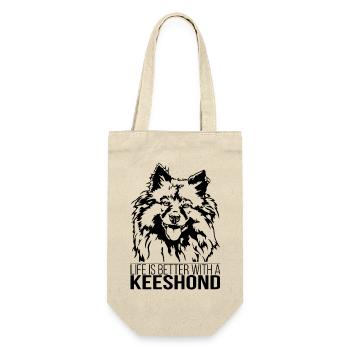 Keeshond life is better Wolfsspitz Dogs Wilsigns - Gift Bag for Bottles - nature - Front