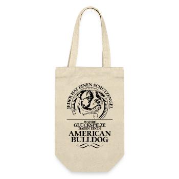 American Bulldog Schutzengel Hunde Spruch Wilsigns - Geschenkbeutel für Flaschen - Natur - Vorne