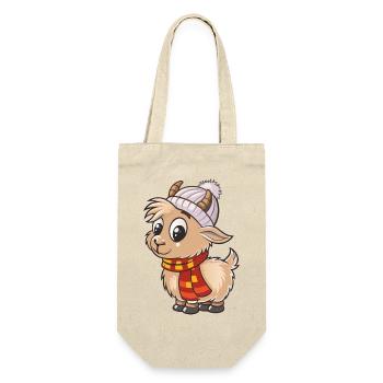 Cute goat with scarf and bobble hat. - Gift Bag for Bottles - nature - Front