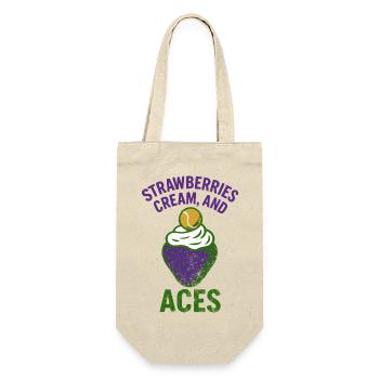 Tennis strawberries, Cream and aces London - Geschenkbeutel für Flaschen - Natur - Vorne