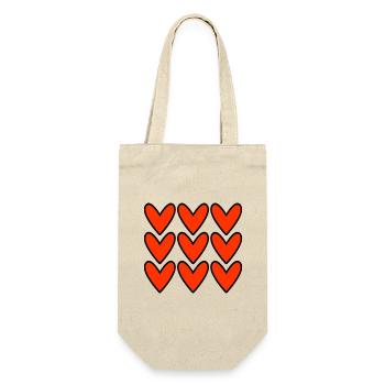HEART. HEARTS. VALENTINE'S DAY. LOVE. LOVE. COUPLE. - Gift Bag for Bottles - nature - Front
